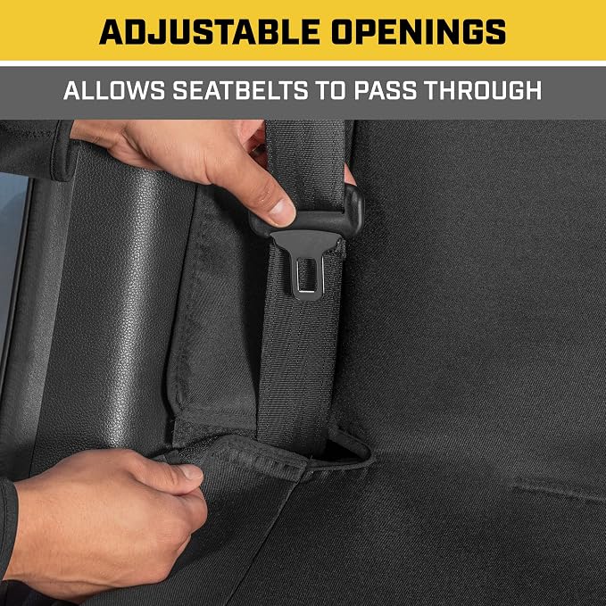 CAT Flexfit Black Rear Seat Cover for Cars, SUVs & Mid-Size Pickup Trucks - Durable 60/40 Split Rear Bench Seat Protector, Back Seat Cover, Interior Auto Accessory, Not for Full-Size Pickup Trucks - Image 6