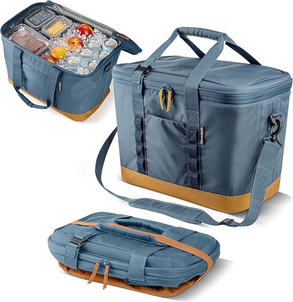 CleverMade Pacifica Collapsible Cooler Bag, Large Travel Cooler, Ocean | Keep Drinks Cold and Pack Light | A Reinforced Base, Storage Pocket, Bottle Opener, and Shoulder Strap Add Outdoor Utility by CleverMade