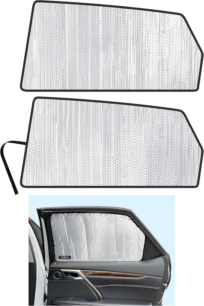 Side Window Rear Seat 2nd Row Sunshade Custom Fit for 2016 2017 2018 2019 2020 2021 2022 Lexus RX SUV, 350, 450h Base, F Sport, UV Reflector Sun Protection Accessories (2pcs) by YelloProAutomotive