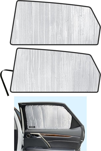 Side Window Rear Seat 2nd Row Sunshade Custom Fit for 2016 2017 2018 2019 2020 2021 2022 Lexus RX SUV, 350, 450h Base, F Sport, UV Reflector Sun Protection Accessories (2pcs) by YelloProAutomotive