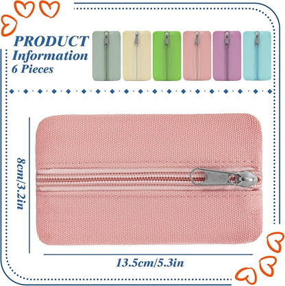 Pocket Tissue Holder, 6 Packs Tissue Holder for Purse, Reusable Travel Tissue Pouch, Fabric Purse Zipper Tissue Packs for Coins Tissue Cards Travel Office, 5.1 x 3.1 Inches - Image 3