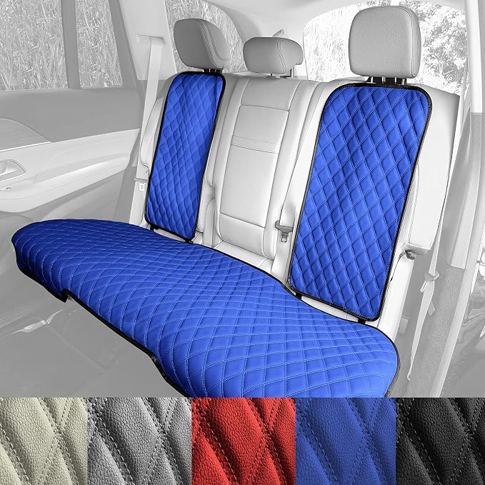 FH Group Car Seat Cushion Rear Set Beige Faux Leather Automotive Seat Cushions - Universal Fit, Rear Car Seat Cushion, Car Seat Cushions With Non-slip Silicone Backing for SUV, Sedan, Van - Image 7