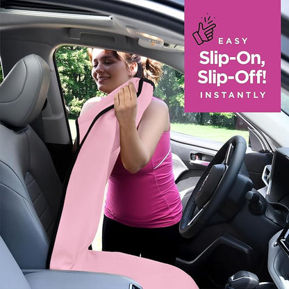 lebogner Waterproof Sweating Car Seat Cover for Post Gym Workout, Running, Swimming, Beach and Hiking, Universal Fit Anti-Slip Bucket Seat Protector for Cars, SUVs and Trucks, Machine Washable, Pink - Image 4
