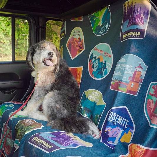 Sprints Party Size Towel, Rear Bench Protective Dog Car Seat Cover - Performance Microfiber…(National Parks) - Image 2