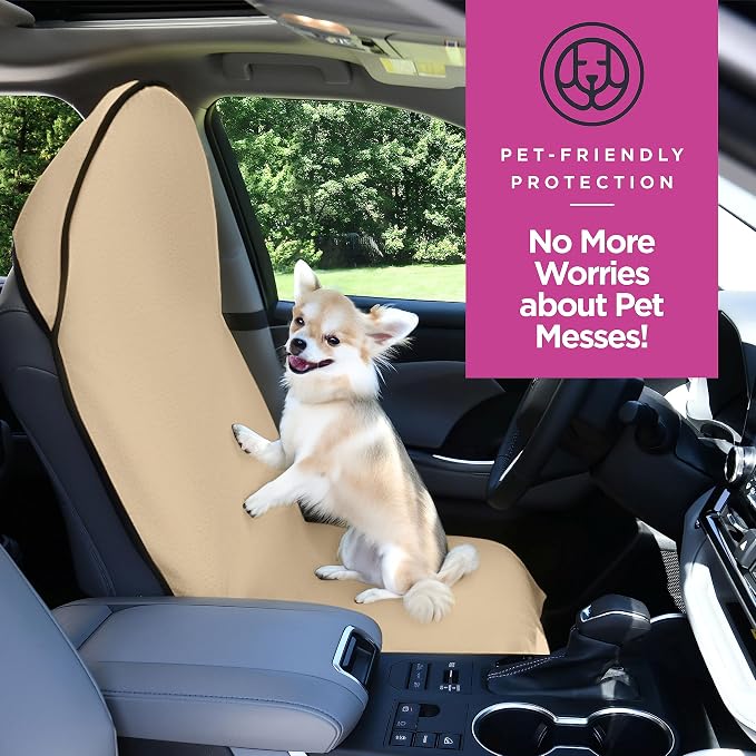 lebogner Waterproof Sweating Car Seat Cover for Post Gym Workout, Running, Swimming, Beach and Hiking, Universal Fit Anti-Slip Bucket Seat Protector for Cars, SUVs and Trucks, Machine Washable, Beige - Image 7