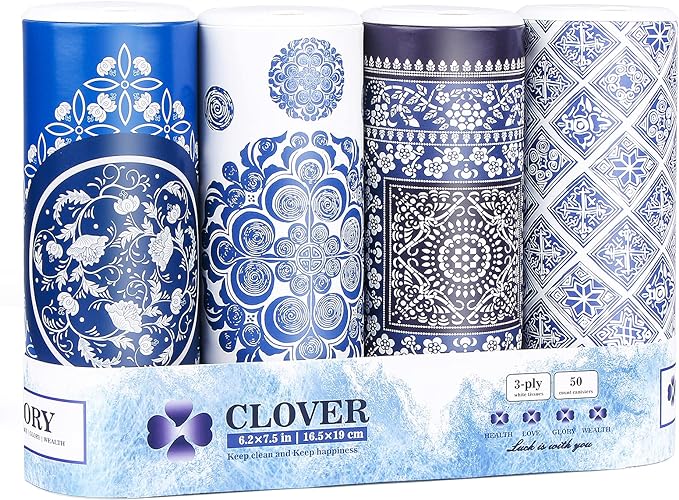 Car Round Canned Tissue Box Cup Holder Facial Tissues,Cylinder Tube Face Towel,4 Canister 3-Ply Car Napkins for Travel Tissue Bulk Fit Home,Office,School by CLOVER by CLOVER