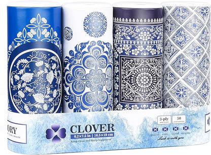 Car Round Canned Tissue Box Cup Holder Facial Tissues,Cylinder Tube Face Towel,4 Canister 3-Ply Car Napkins for Travel Tissue Bulk Fit Home,Office,School by CLOVER by CLOVER