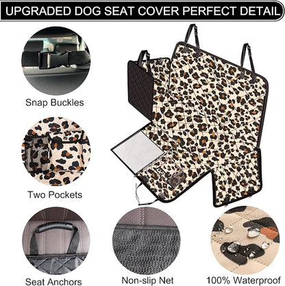 Dog Car Seat Cover, Waterproof Nonslip Pet Seat Cover for Back Seat with Storage Pockets Mesh Visual Window, Heavy Duty Scratchproof Pet Dog Seat Cover Hammock for Cars Trucks and SUVs - Image 3