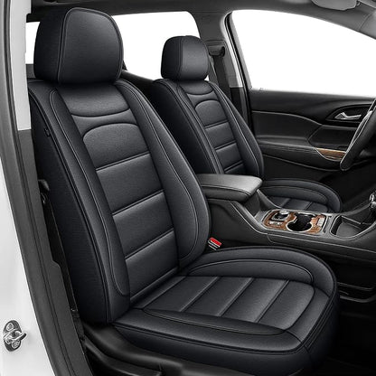 IKABEVEM Car Seat Covers Fit for Mazda CX-9 2016-2024 7 Seater | Custom Full Set,Waterproof Faux Leather,Scratch Resistant,Full Wrap,Easy to Install&Wipe Clean,Black Seat Interior Protector by IKABEVEM