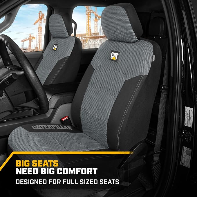 Cat MeshFlex Automotive Seat Covers for Cars Trucks and SUVs – Gray Car Seat Covers for Front Seats, Truck Seat Protectors with Comfortable Mesh Back, Set of 2 | Airbag Compatible Interior Protection for Trucks, Suv, and Cars – (2) Front Seat Protector... - Image 3