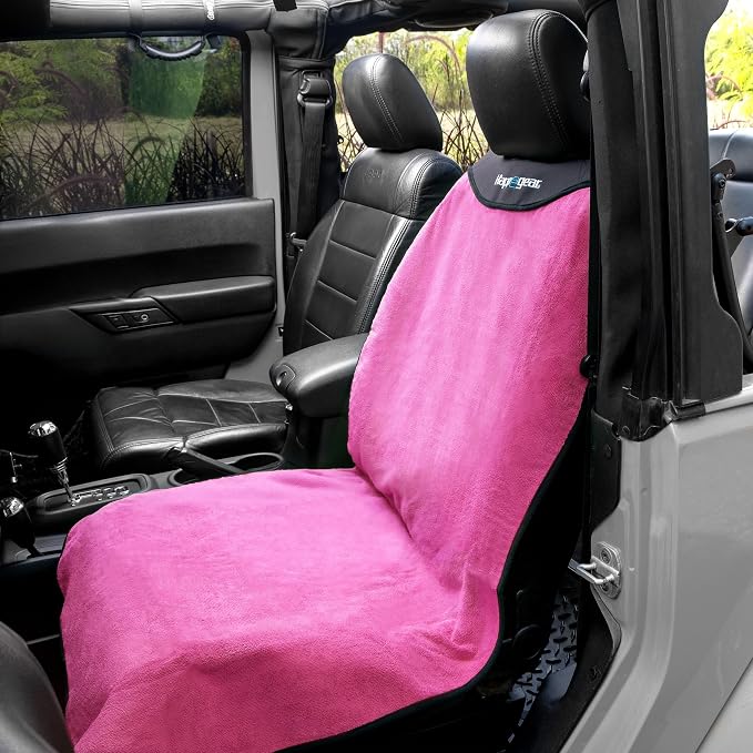 Happeseat Waterproof Car Seat Cover & Protector, Pink | Universal Fit, Car Seat Towel Cover, Slip Resistant Backing, Machine Washable, Fits Front & Back, Easy Install & Storage - Image 8