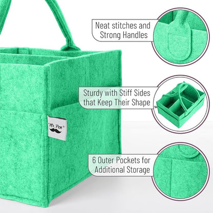 Mr. Pen- Baby Diaper Caddy Organizer, Green | Nursery Storage Bin and Car Organizer for Diapers and Baby Wipes - Image 3