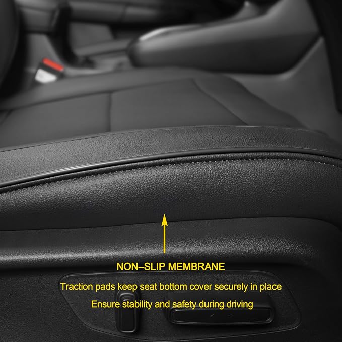 Lolcar CRV Seat Covers Custom Fit for Honda CRV 2017 2018 2019 2020 2021 2022,Leather Car Seat Cover Full Set for Trucks SUV,Waterproof Car Seat Cushion,Faux Leather (Black) - Image 5