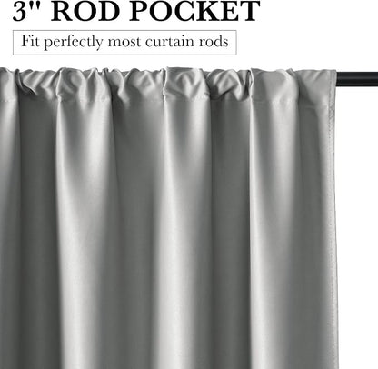 RYB HOME Bedroom Blackout Curtains 63 inches Long, 100% Blackout | Thermal Insulated, Noise Reducing, Curtains for Living Room Nursury, For Sleep, W42 x L63, Biscotti Beige - Image 2