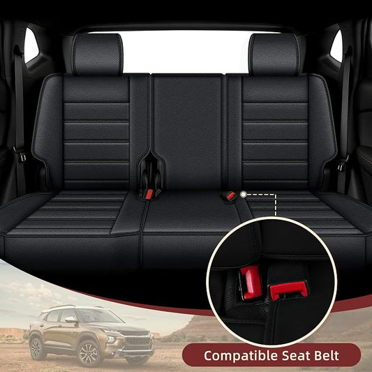 IKABEVEM Car Seat Covers for Chevrolet Chevy Blazer 2019-2026 Full Set | Custom Fit,Waterproof Faux Leather,Auto Interior Accessories,Vehical Car Seat Cushion,Black - Image 2
