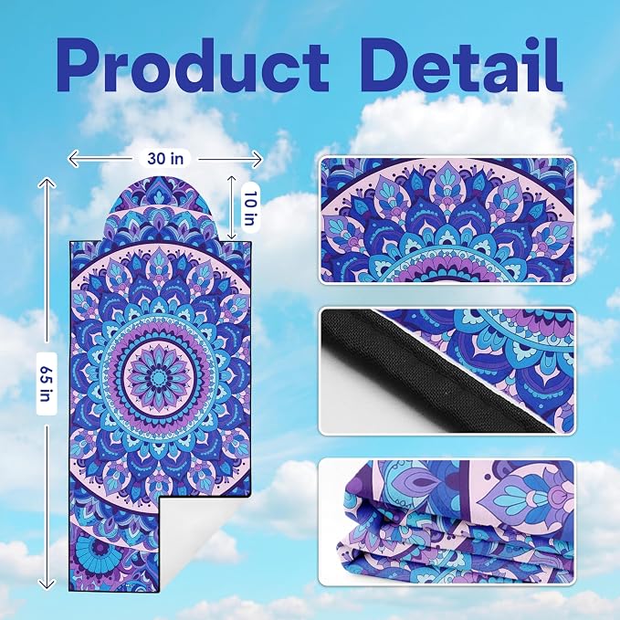 2 Pack Car Seat Towel Covers for Gym, Front Seats, Mandala | Mandala Sweat Protector for Front Seats Premium Thickened with Elastic Strap Breathable & Quick Dry Machine Washable Running - Image 2
