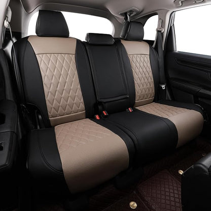 EKR Car Seat Covers for Honda CRV 2017-2022 Leatherette Full Set | Custom Fit for Honda CRV 2017 2018 2019 2020 2021 2022,Factory-Style Interior Upgrade,Full Wrap,Faux Leather(Red/Black) - Image 5