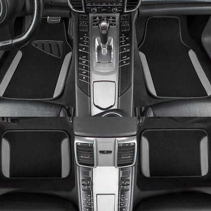 CAR PASS Rainbow Waterproof Universal Fit Faux Leather Car Carpet- Anti-Slip Nibbed Backing Floor Mats for SUV, Vans, Sedans, Trucks, Automotive Set of 4 (Black with Gray) - Image 3