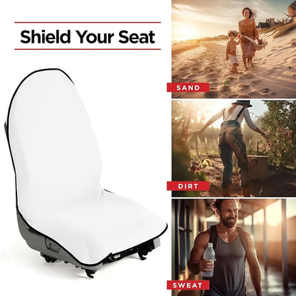 lebogner Waterproof Sweating Car Seat Cover for Post Gym Workout, Running, Swimming, Beach and Hiking, Universal Fit Anti-Slip Bucket Seat Protector for Cars, SUVs and Trucks, Machine Washable, White - Image 6
