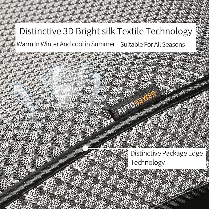 Auto Newer Luxury Breathable Rear Bench Car Seat Cover Fit Four Seasons, Back Seat Protector，Universal Rear of Car Seat Cushions,Universal Fit for 95% Cars,SUV,Pickup,Van（Rear Seat,Grey - Image 2