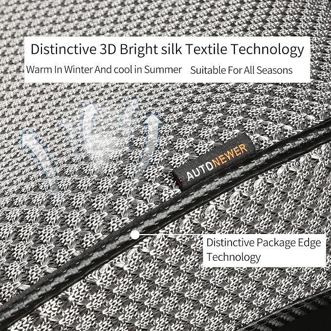 Auto Newer Luxury Breathable Car Seat Cover Fit Four Seasons, Universal Front of Car Seat Cushions, Bottom Seat Covers of Full Wrapped Edge,Universal Fit for 95% Cars,SUV,Pickup,Van(Grey，1PCS) - Image 2