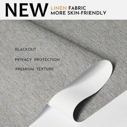 Persilux Blackout Roller Shades for Indoor Window Blinds,Cordless,Linen Fabric,Thermal Insulated Fabric UV Protection Shades for Home,Office,Bedroom,Door,Blackout-Grey,Custom Size - Image 2