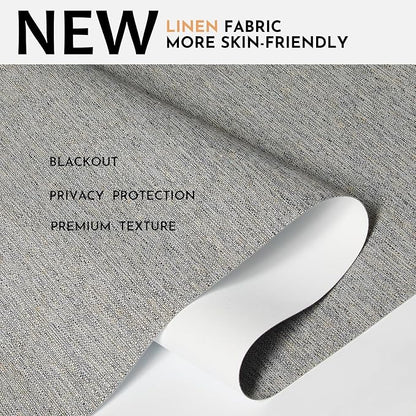 Persilux Blackout Roller Shades for Window Blinds,Cordless,Linen Fabric,Thermal Insulated Fabric UV Protection Shades for Home,Office,Bedroom,Door,Blackout-Grey,33 1/2" W X 72" H - Image 2