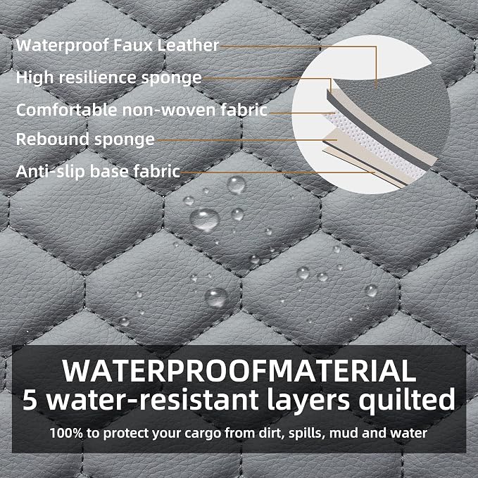 Elantrip Leather Car Seat Covers Front 2PC Waterproof Universal Fit Gray | Versatile gray faux leather — waterproof, scratch-proof & UV-resistant - Image 2