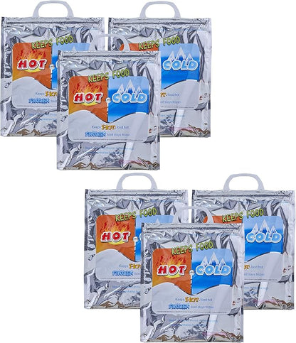 Superio Hot and Cold Insulated Bags for Food Delivery, Grocery Shopping Bags, Food Storage for Hot and Frozen Food for Travel, Disposable Cooler Bag, Reinforced Thermal Lunch Bag (6, 12"x13.5") by Superio
