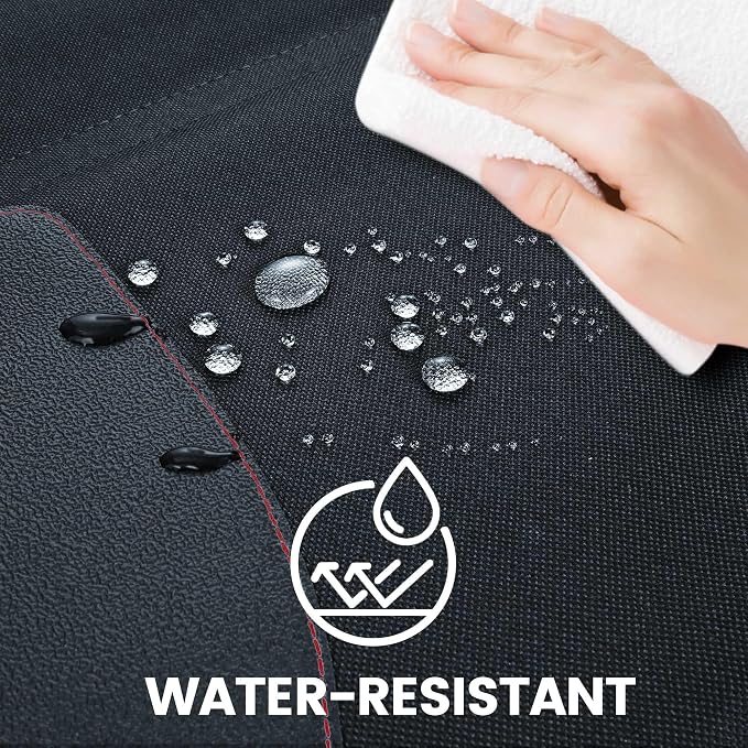 PIDO Car Seat Protector for Child Car Seat with Thick Padding, Black/Red | Waterproof, Non-Slip Backing, No Imprint, Carseat Protector Cover, Protect Leather Seats - Image 5