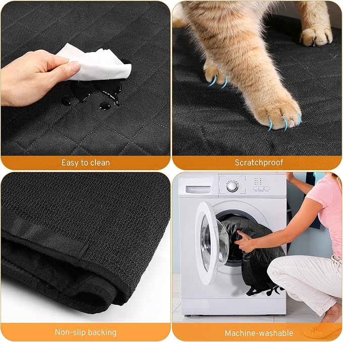 Dog Car Seat Cover for Back Seat for Toyota RAV4 RAV-4 Tacoma CHR 2000-2026 | 2025 2026 2027 Accessories Car Pet Bench Rear Seat Backseat Covers Protector Waterproof Non-Slip Black - Image 5