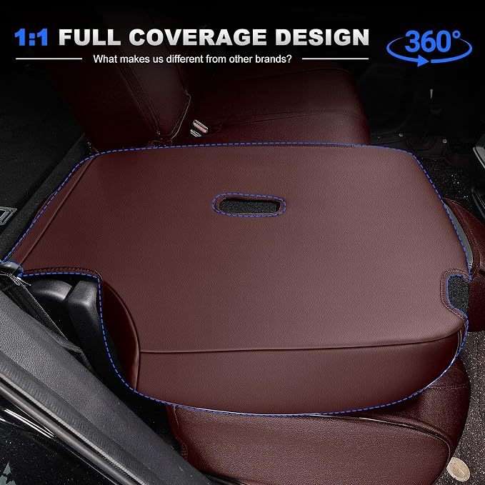 Custom Fit Seat Covers for Honda CRV 2015 2016 Full Set | Front&Rear Full Coverage Faux Leather Waterproof Airbag Compatible Seat Covers CR-V Seat Protector (5 Seats,Burgundy) - Image 7