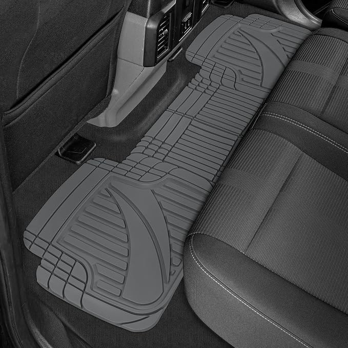 Motor Trend FlexTough™ Advanced Gray Rubber Car Floor Mats – Heavy Duty Trim to Fit All Weather Floor Mats for Cars Truck SUV - Automotive Car Interior Floor Liner Protection - Universal Fit - Image 9