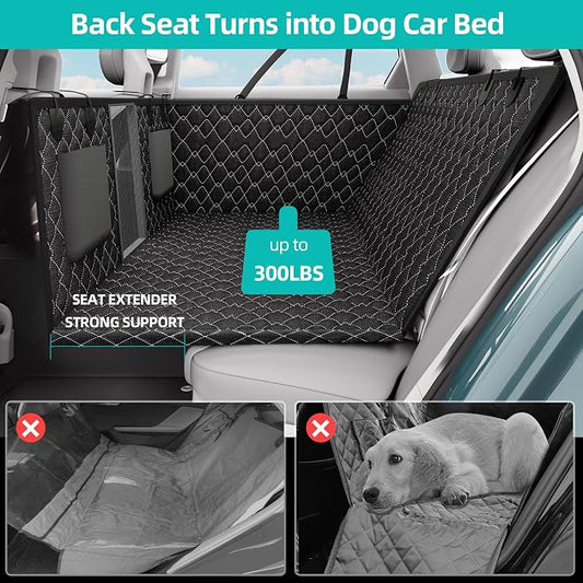 petalage Dog Truck Seat Cover for Back Seat, Hard Bottom Pet Hammock for Car, Bed Extender for 2-4 Large Dogs, Waterproof Seat Protector, Universal XL Size Fits for Crew Cab Truck, SUV, Black - Image 2