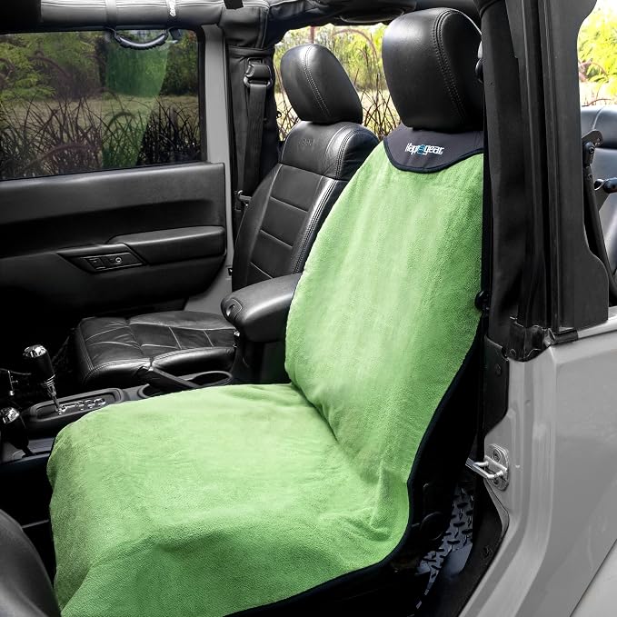 Happeseat Waterproof Car Seat Cover & Protector, Green | Universal Fit, Car Seat Towel Cover, Slip Resistant Backing, Machine Washable, Fits Front & Back, Easy Install & Storage - Image 8