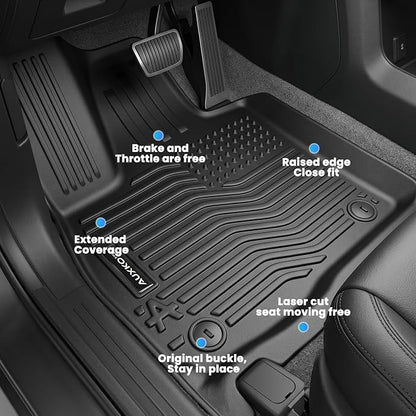 AUXKO Floor Mats Cargo Mat Backrest Mat for 2027 Kia Telluride Hybrid | High Wall,All-Weather,All Season,Odorless,Anti Slip,Rain&Salt Resistant,TPE Material,Black,Accessories,Pet Friendly - Image 3