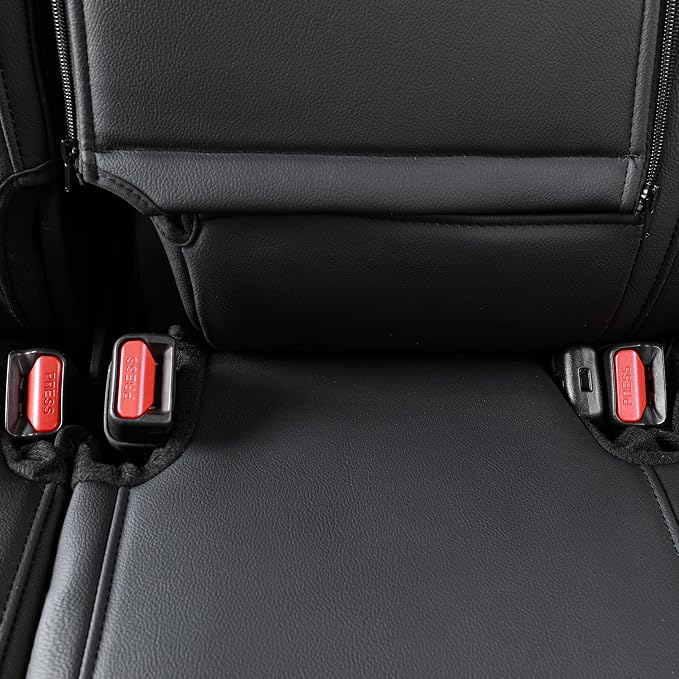 EKR Car Seat Covers for Honda CRV 2017-2022 Leatherette Full Set | Custom Fit for Honda CRV 2017 2018 2019 2020 2021 2022,Factory-Style Interior Upgrade,Full Wrap,Faux Leather(Red/Black) - Image 4