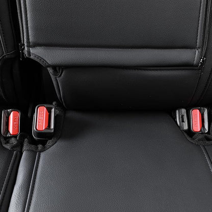 EKR Civic Seat Covers Custom Fit for Honda Civic (Sedan) 2016 2017 2018 2019 2020 2021 LX(Rear One Piece No Armrest),Waterproof Leather Car Seat Cover Full Set,Faux Leather(Black/Sand Beige) - Image 4