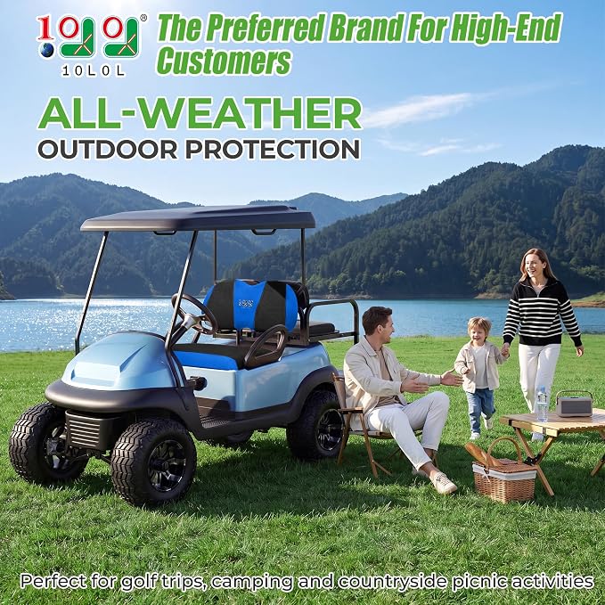 10L0L Golf Cart Seat Covers for Yamaha EZGO Club Car Seat Towel Cushion | Breathable Mesh All-Season Front/Rear Seat Blanket, UV Resistant, Cool Comfort, Machine Washable, Easy On, Great Golf Gift - Image 2