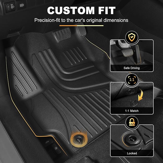 Floor Mats Fit for Toyota Corolla Sedan 2014-2019, Floor Liners + Cargo Mat | Not for Hatchback, Custom Fit Cargo Liner All-weather Protection Waterproof Easy to Clean Heavy Duty - Image 3