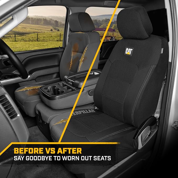 Cat® MeshFlex Automotive Seat Covers for Cars Trucks and SUVs (Set of 2) – Black Car Seat Covers for Front Seats, Truck Seat Protectors with Comfortable Mesh Back, Auto Interior Covers | Airbag Compatible Interior Protection for Trucks, Suv, and Cars –... - Image 7