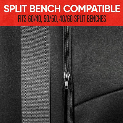 Motor Trend SpillGuard Neoprene Rear Seat Protector - Waterproof Bench Cover for Cars With Gray Stitching, Padding for Kids & Dogs - Image 4