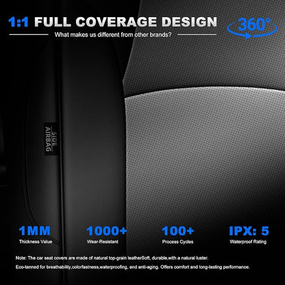 AOMSAZTO Car Seat Covers for Toyota RAV4 2019-2025 Hybrid,Not for SE&XSE | Custom Fit 5-Piece Set Includes Neck Pillows,Armrest Cover,Steering Wheel Cover and Seat Belt Covers-Faux Leather Black&Gray - Image 9