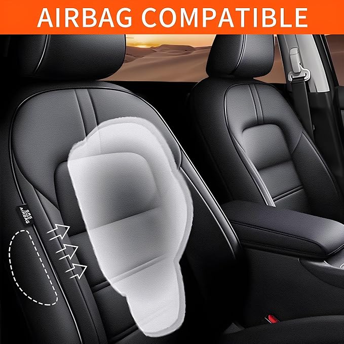 Seat Cover for Nissan Altima 2019 2020 2021 2022 2023 2024 2025 | (S SV SR Platinum ) Customized Fit Full Set Faux Leather Seats Cover Black - Image 4