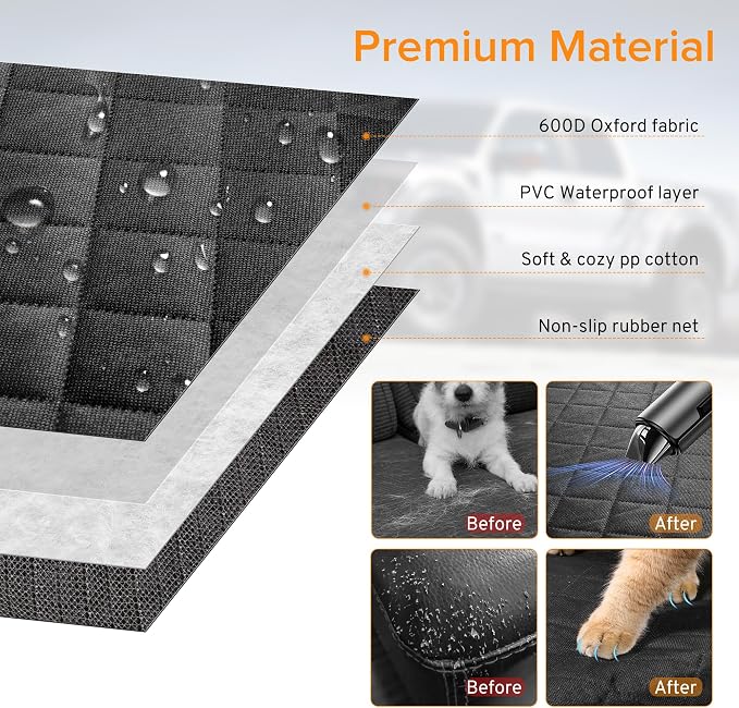 Dog Car Seat Cover for Back Seat for Honda CRV CR-V HRV 2027 2026 2025-2000 | Rear Seat Accessories Waterproof Pet Bench Backseat Covers - Image 4