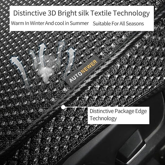 Auto Newer 2 PCS Breathable Universal Four Seasons Car Seat Covers，Luxury Car Seat Cushion，Protectors for Front Seat Bottoms,Compatible with 95% Vehicles， Fit for Cars Truck SUV or Vans(Black+Grey) - Image 2