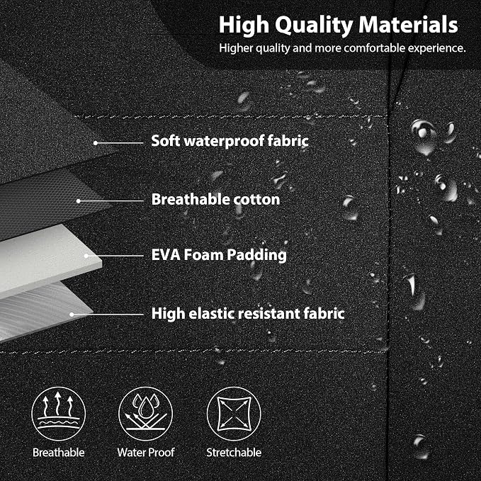 CAR PASS Neoprene Waterproof Seat Covers, Universal Fit Black Full Sets, Protective Interior Covers for Auto SUV, Vans, Sedans, Trucks - Image 6