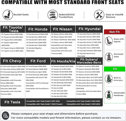 Black Panther PU Car Seat Cover, Front Bottom Seat Protector Compatible with 95% Vehicles,Anti-Slip & Full Wrapping Bottom (W 21.26''×D 20.86”)(1Piece,Dark Beige) - Image 6