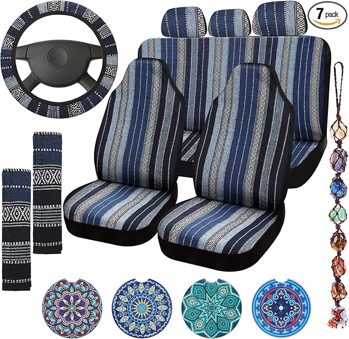 Frienda 14 Pcs Baja Saddle Blanket Car Seat Covers Full Set,Retro Style by Frienda