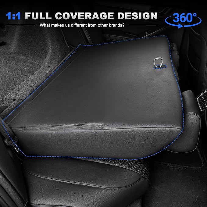 AOMSAZTO Custom Fit Seat Covers for Honda Accord 2018-2022 Front&Rear Set | 5-Piece Set, Includes Neck Pillows, Armrest Cover, Steering Wheel Cover & Seat Belt Covers Faux Leather Black(Not for LX) - Image 7